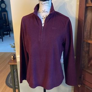 GAP deep purple quarter zip fleece pullover